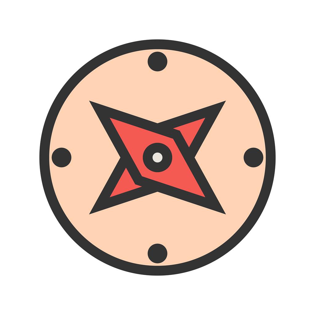 Compass Line Filled Icon