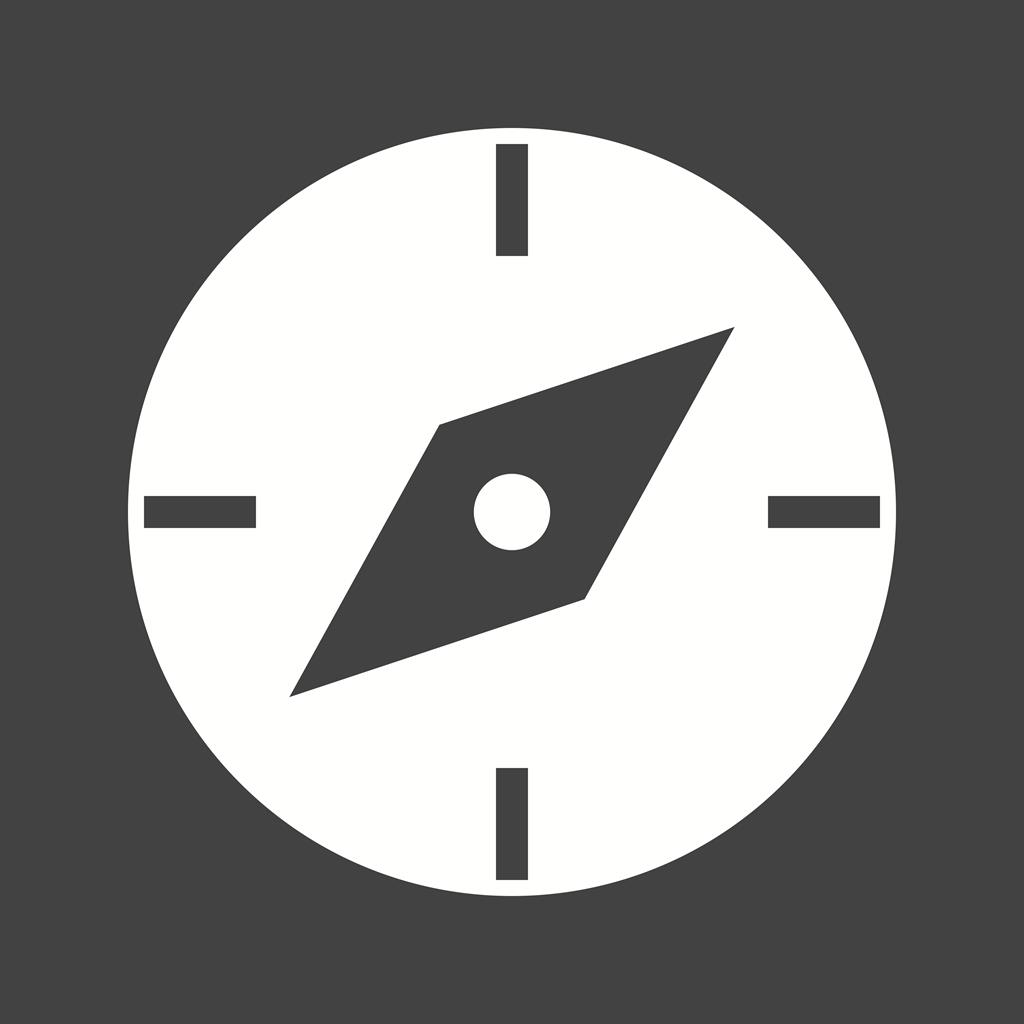 Compass Pointing East Glyph Inverted Icon