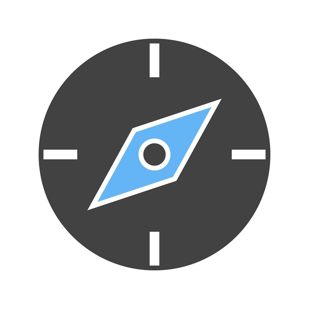 Compass Pointing East Blue Black Icon