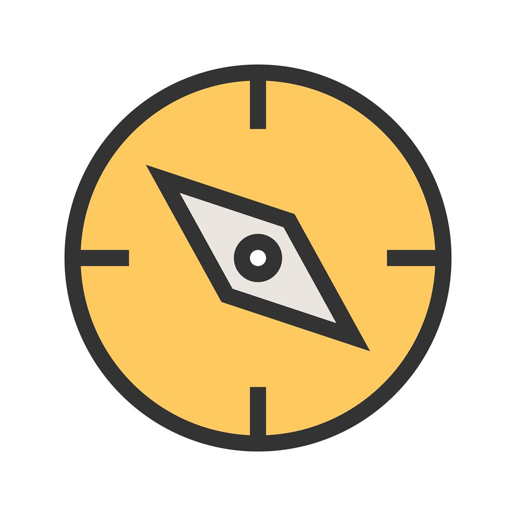 Compass Pointing West Line Filled Icon