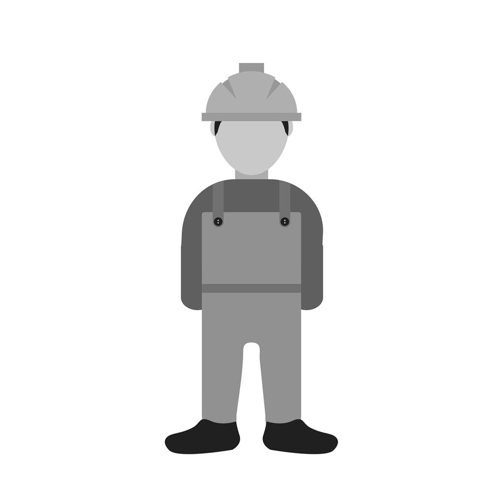 Construction Worker II Greyscale Icon - IconBunny