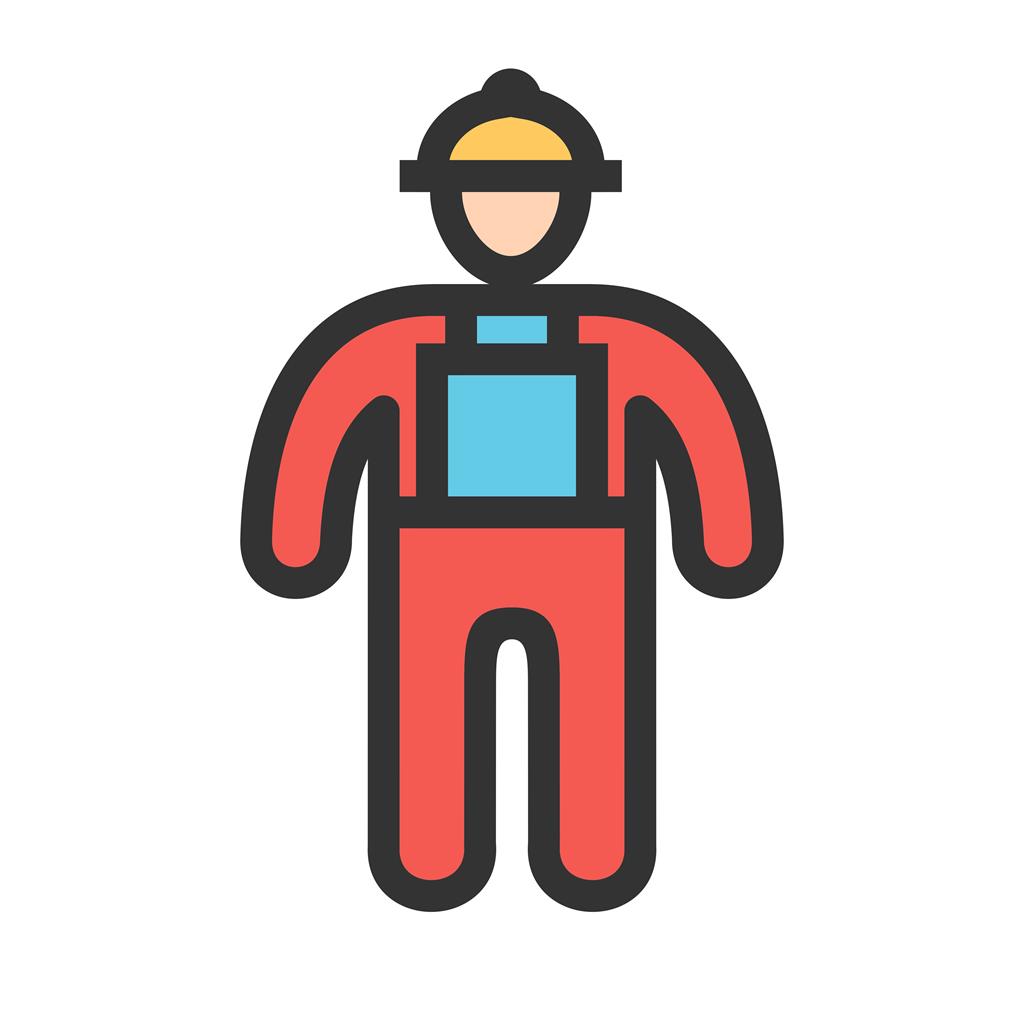Construction Worker II Line Filled Icon - IconBunny
