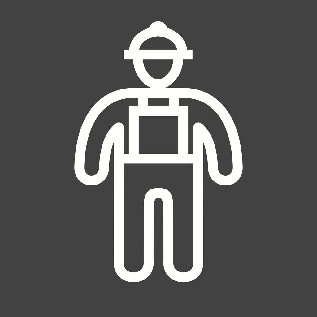 Construction Worker II Line Inverted Icon - IconBunny