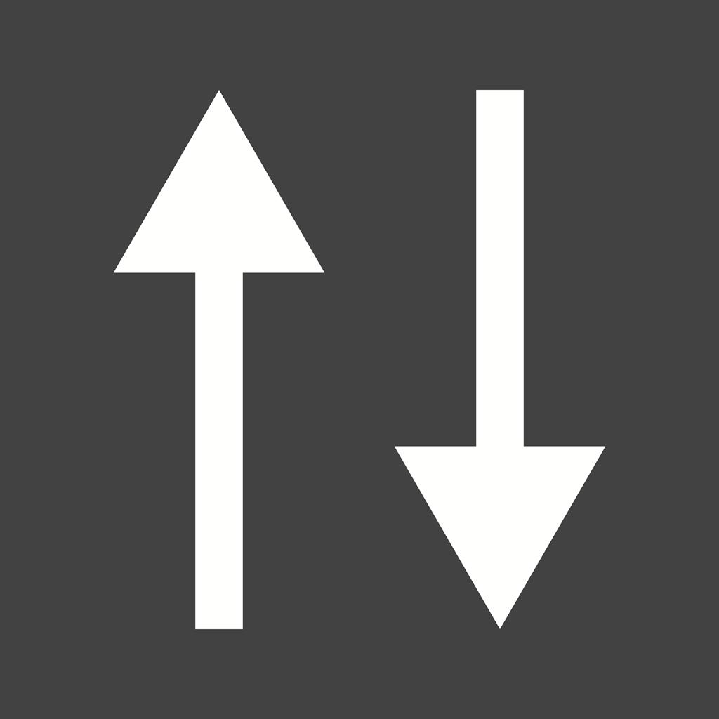 Two Way Road Glyph Inverted Icon