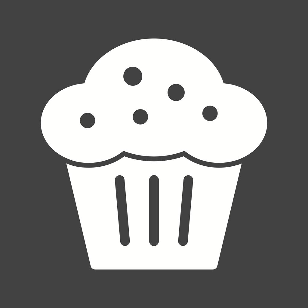 Muffin Glyph Inverted Icon
