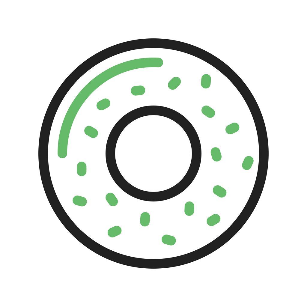 Doughnut Line Green Black Icon