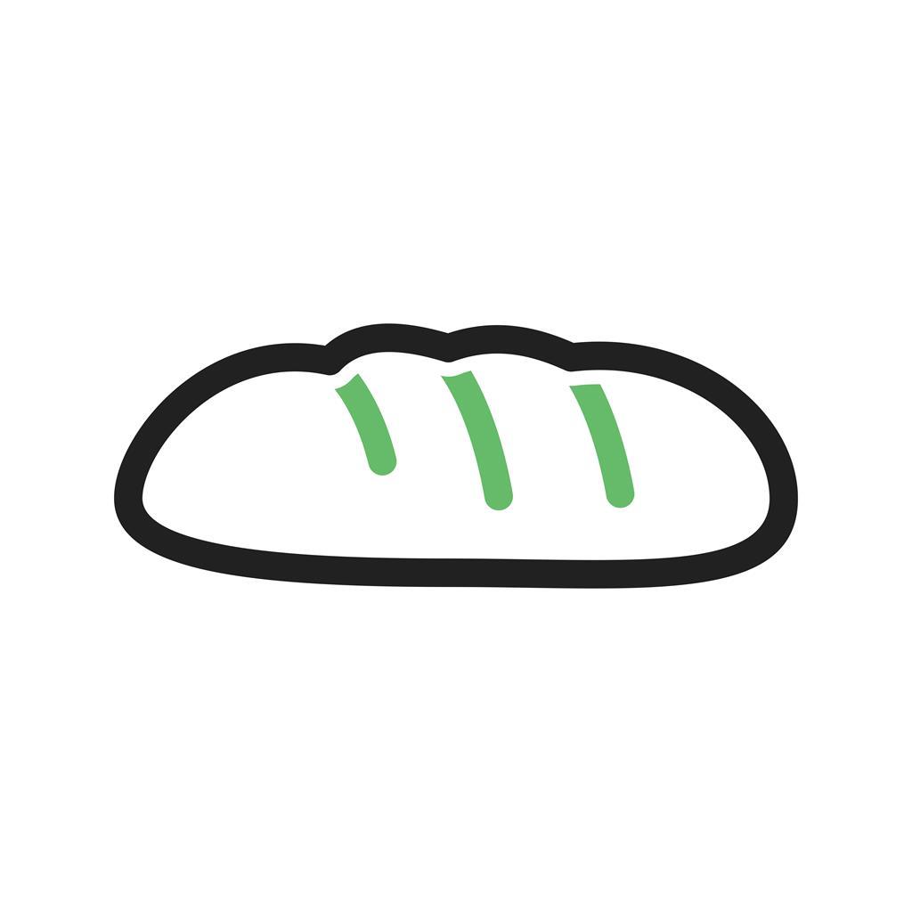 Loaf of Bread Line Green Black Icon