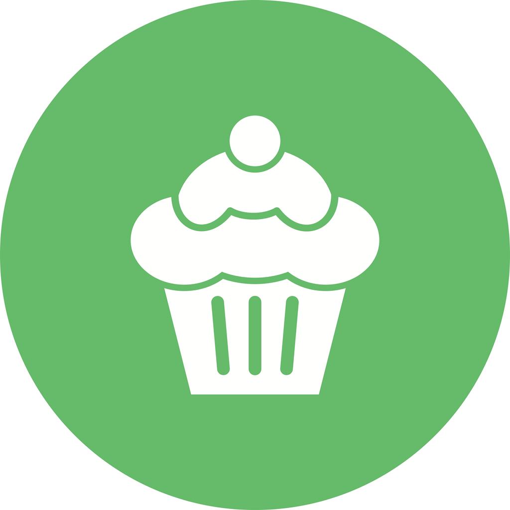 Cupcake Flat Round Icon