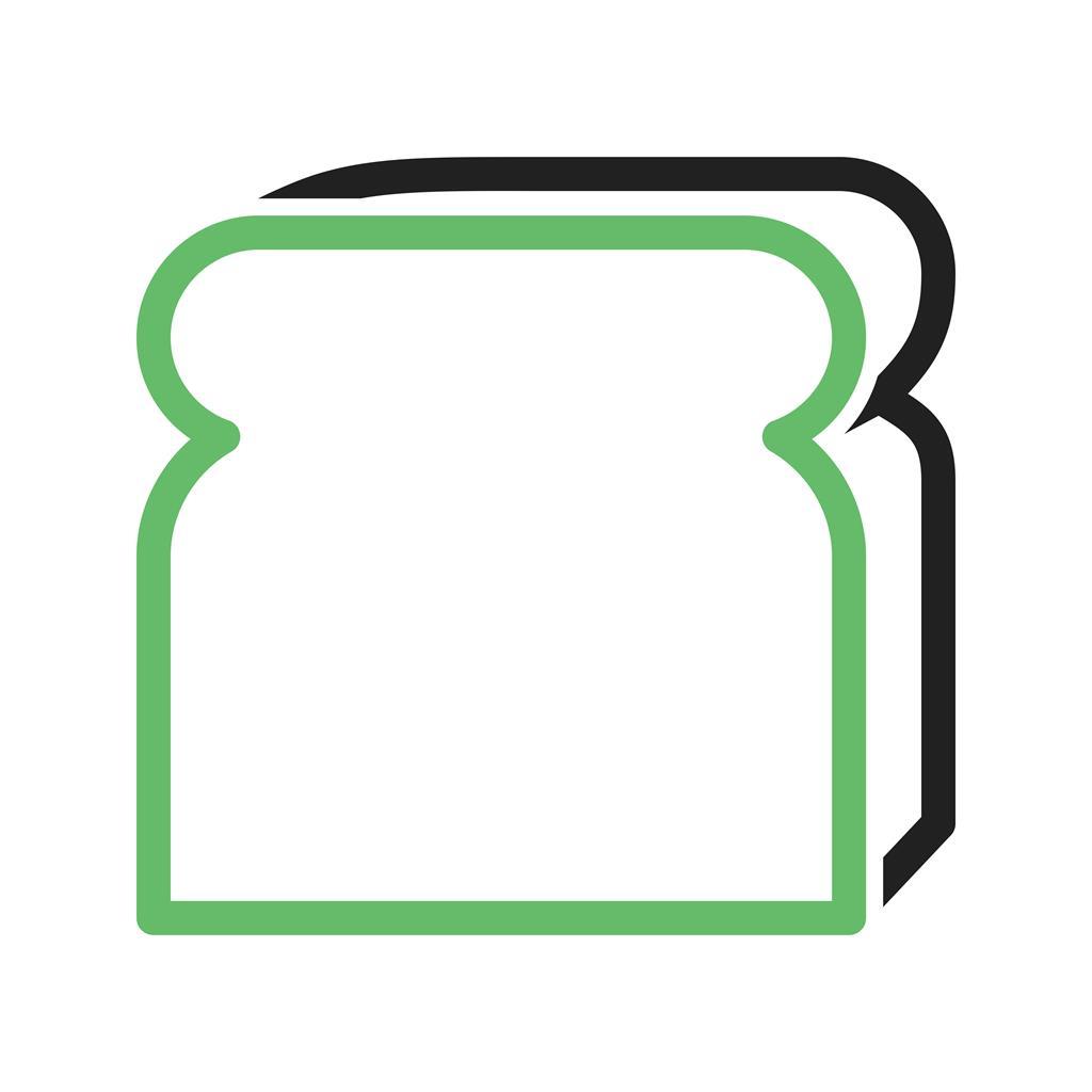 Slice of Bread Line Green Black Icon