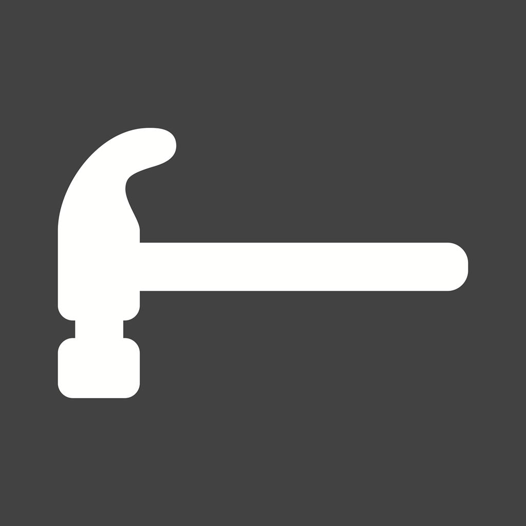 Hammer Glyph Inverted Icon - IconBunny