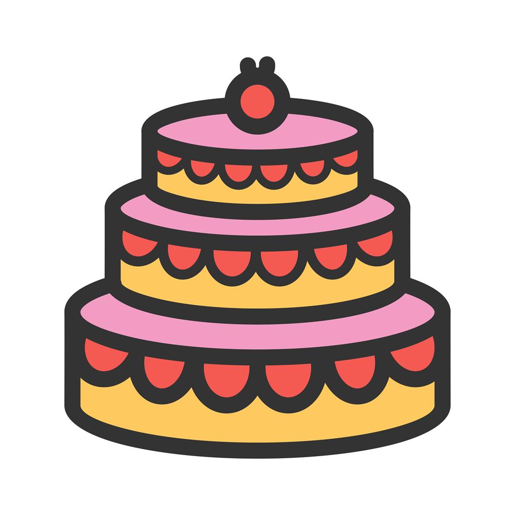 Cake I Line Filled Icon