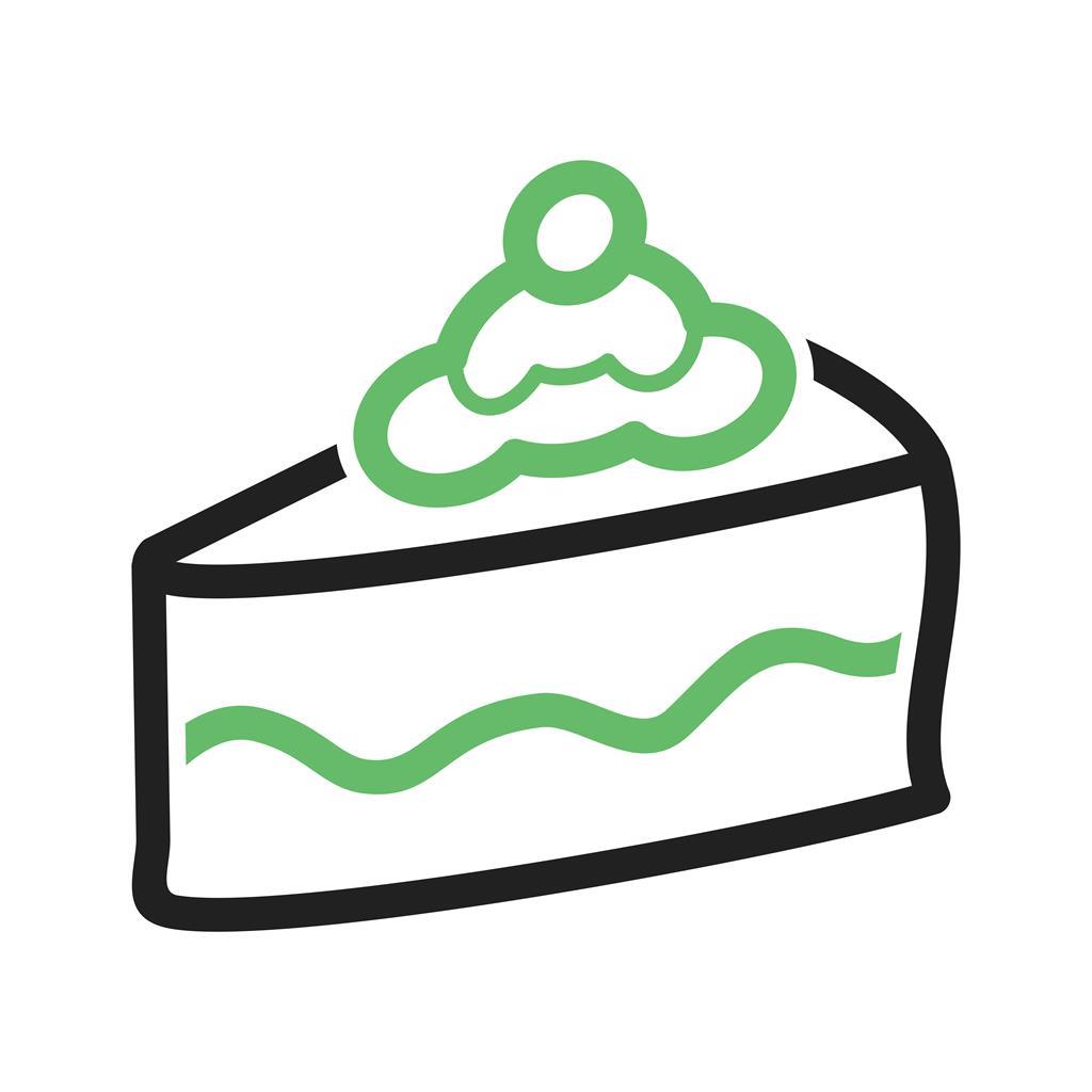 Slice of Cake I Line Green Black Icon