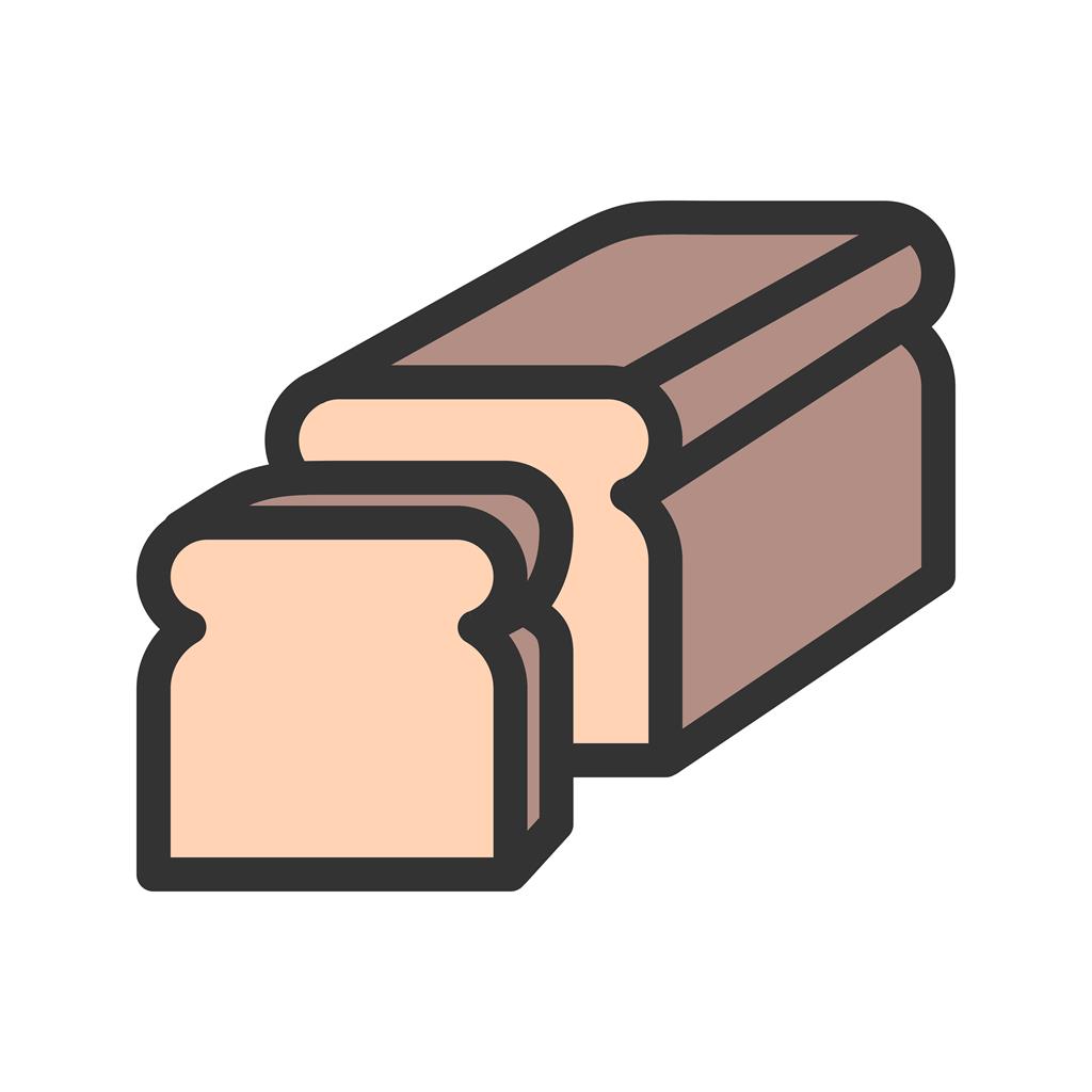 Sliced Bread Line Filled Icon