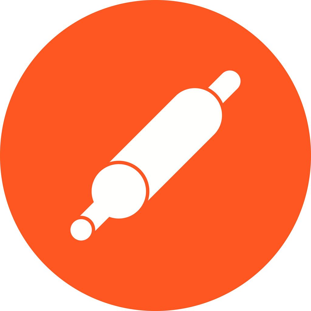 Rolling Pin Flat Round Icon
