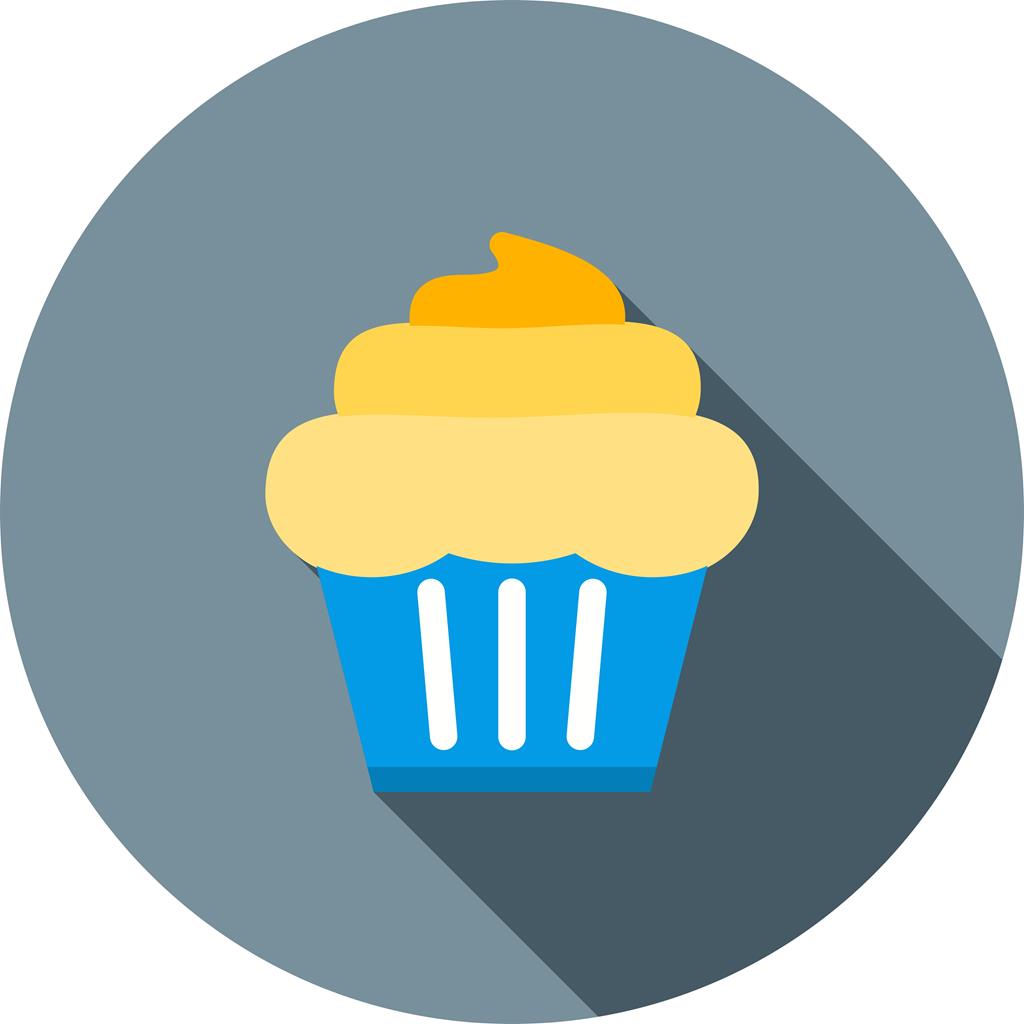 Cream Cupcake Flat Shadowed Icon