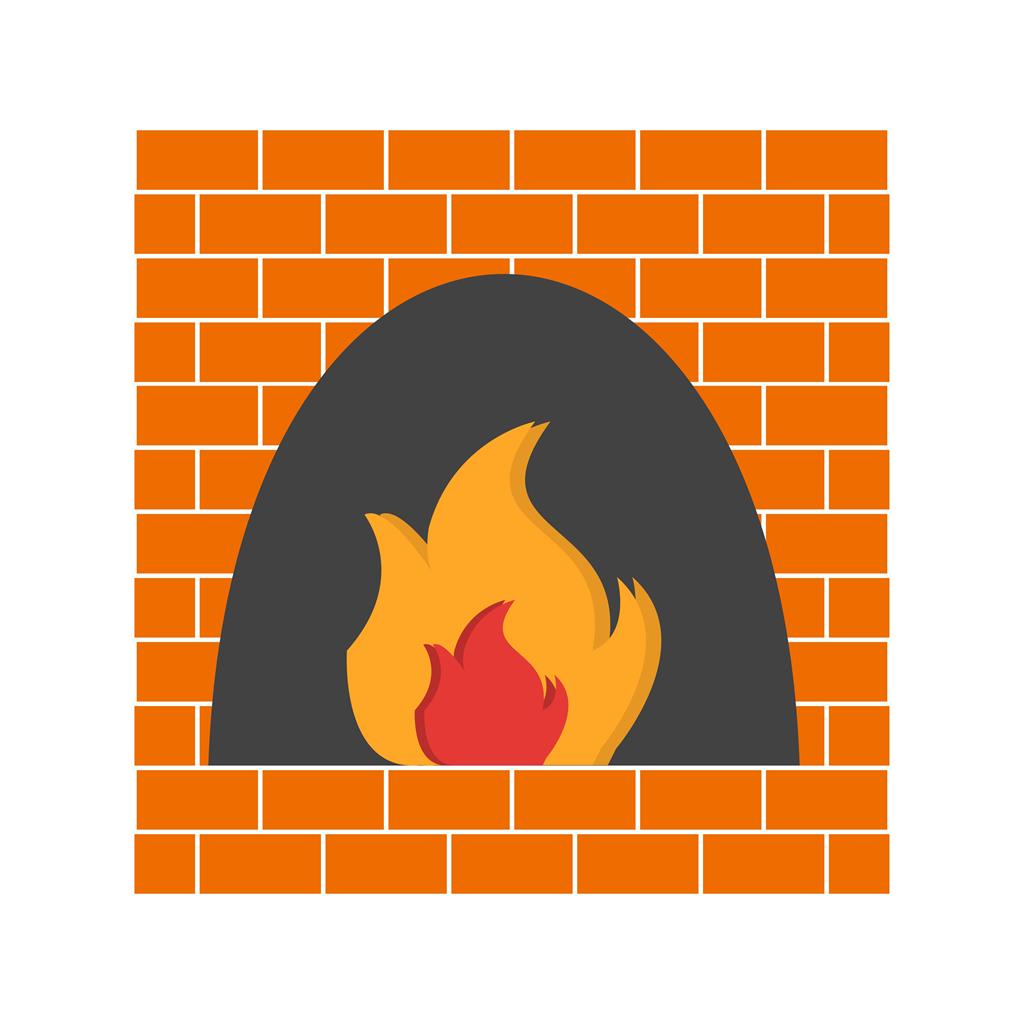 Fire Oven Flat Multicolor Icon
