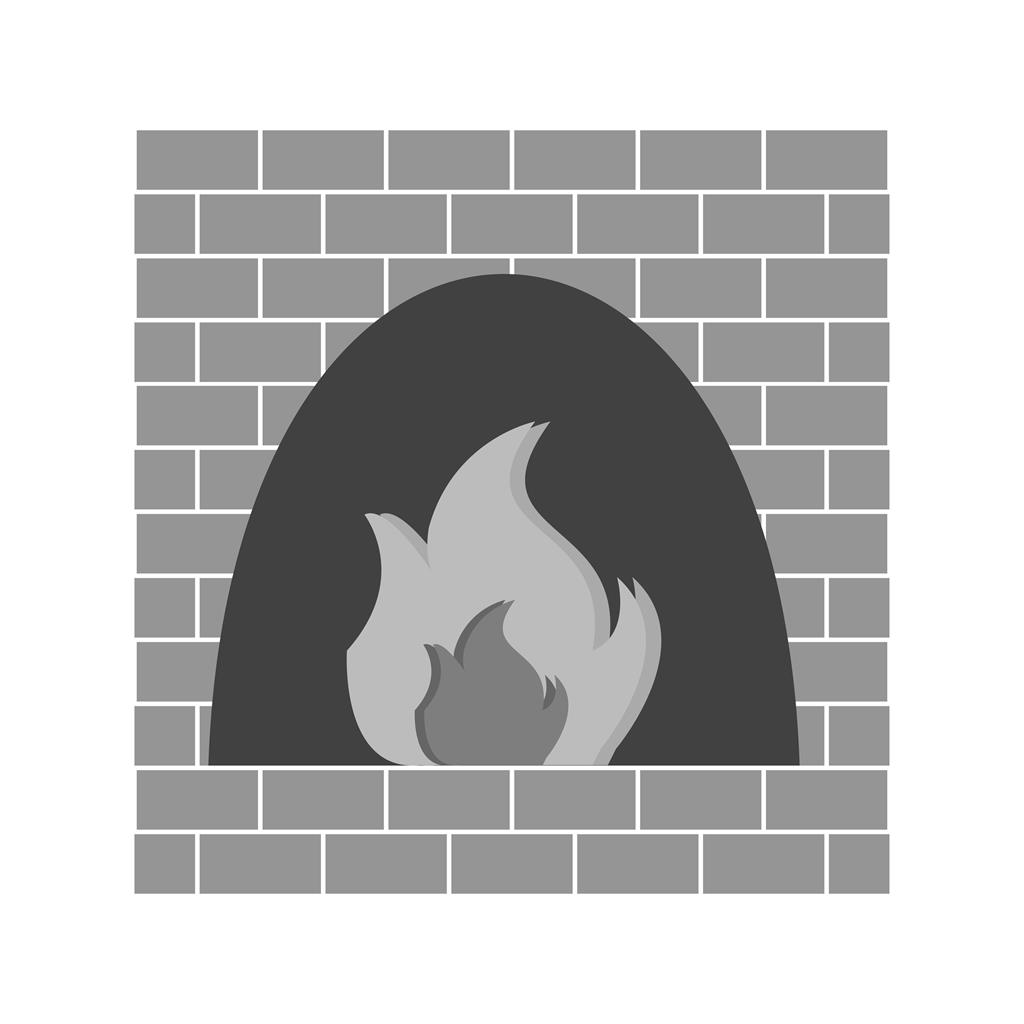 Fire Oven Greyscale Icon