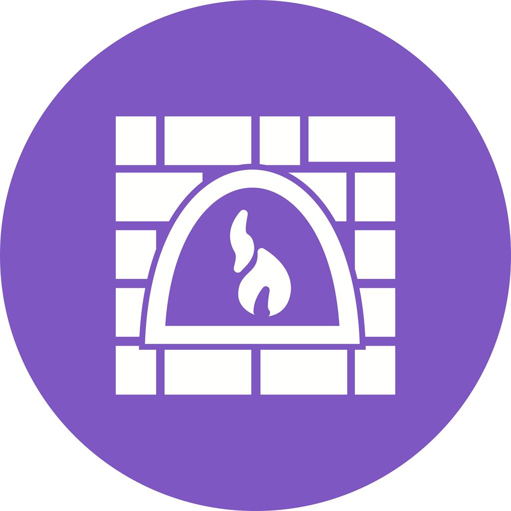 Fire Oven Flat Round Icon