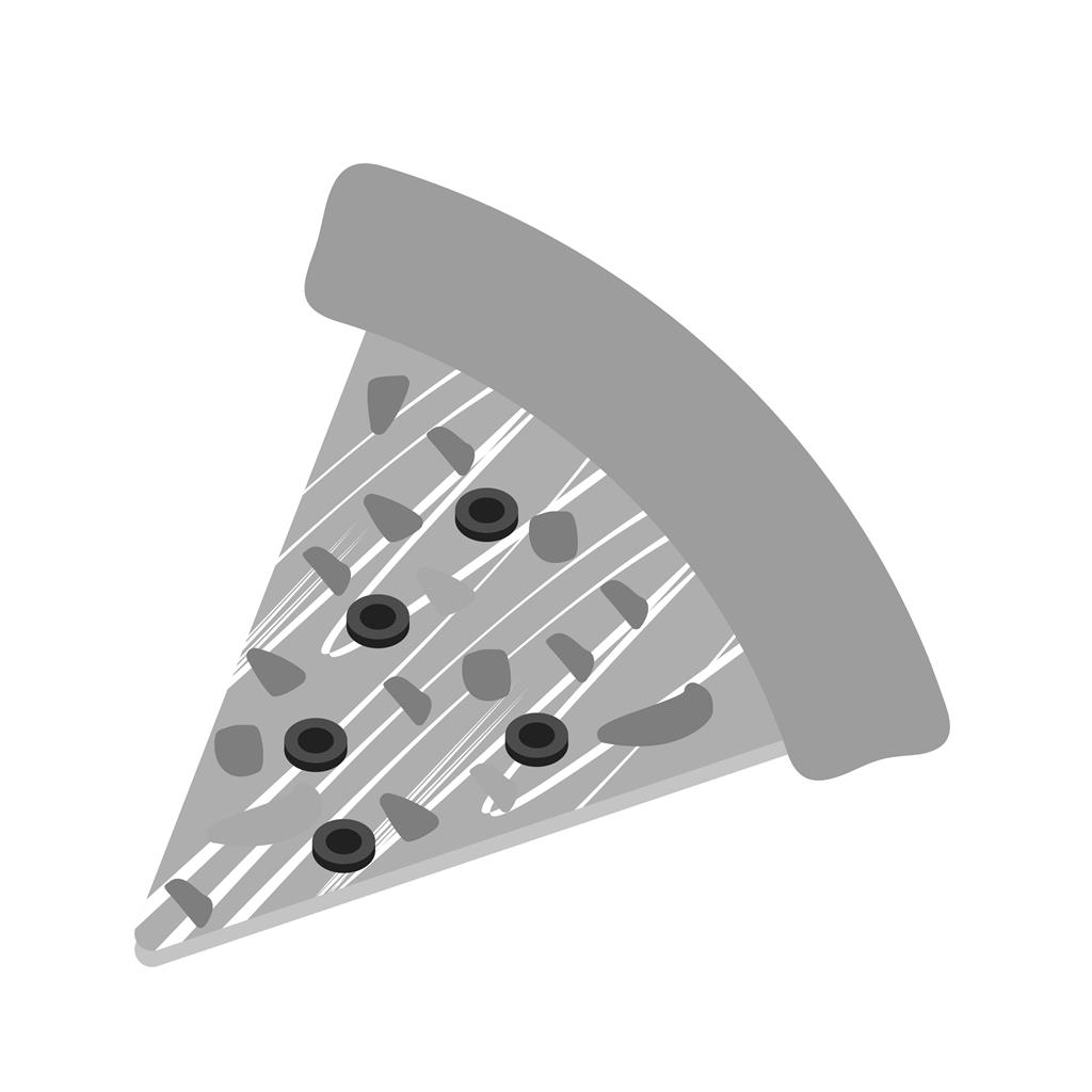 Slice of Pizza Greyscale Icon