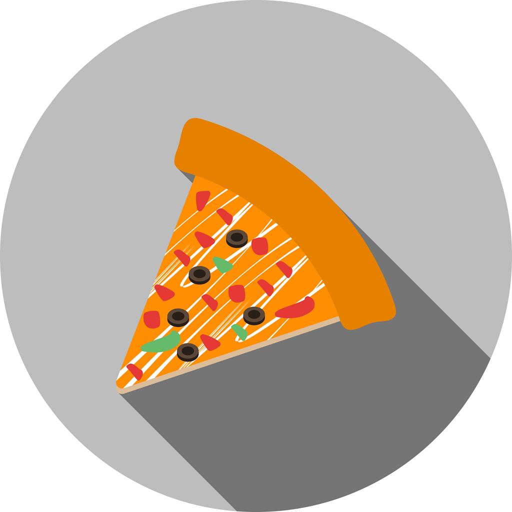 Slice of Pizza Flat Shadowed Icon