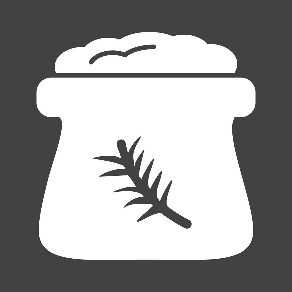 Flour Bag Glyph Inverted Icon