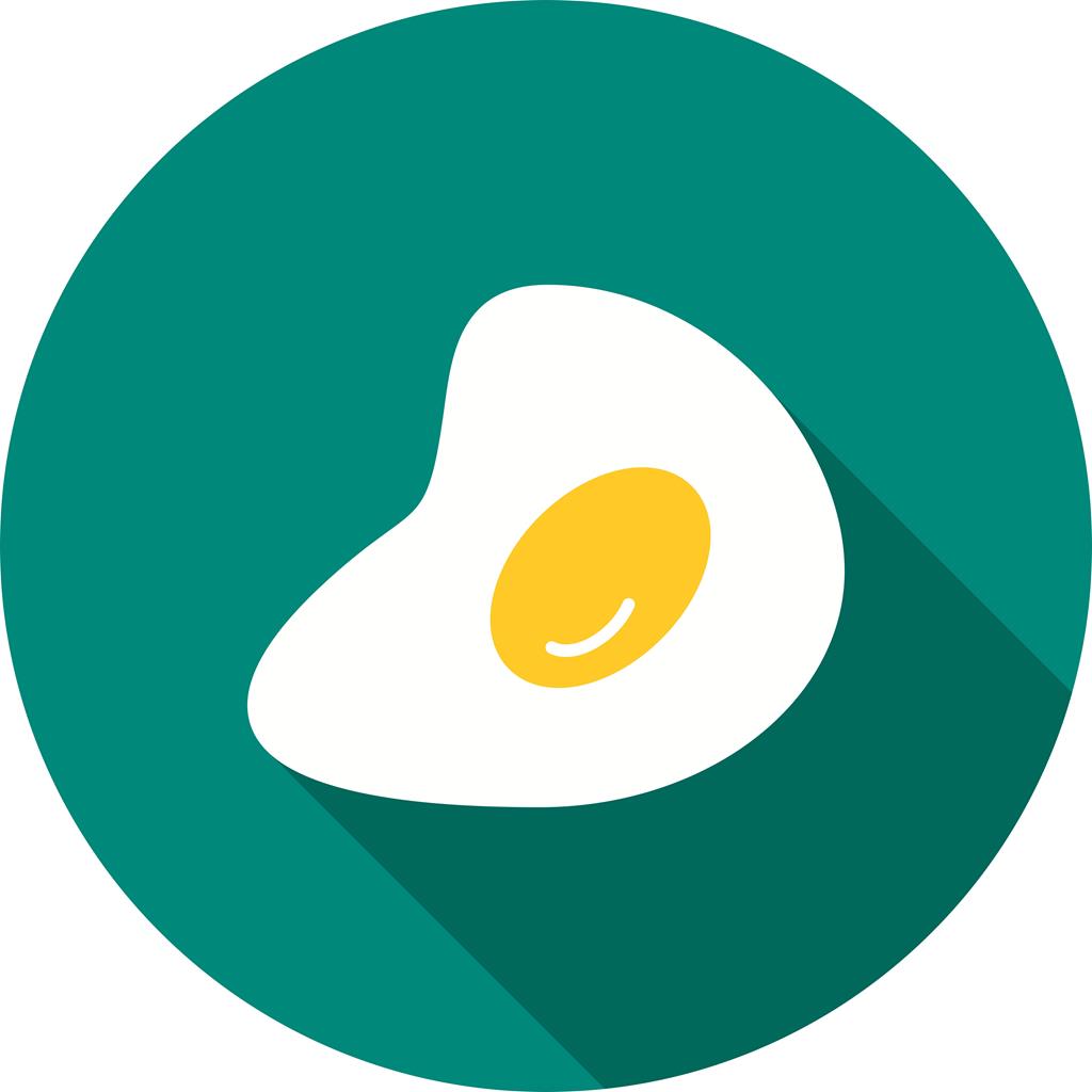 Fried Egg Flat Shadowed Icon