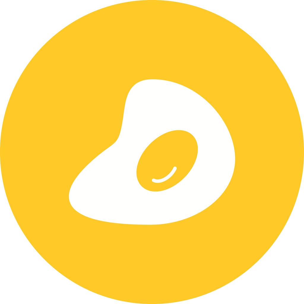Fried Egg Flat Round Icon