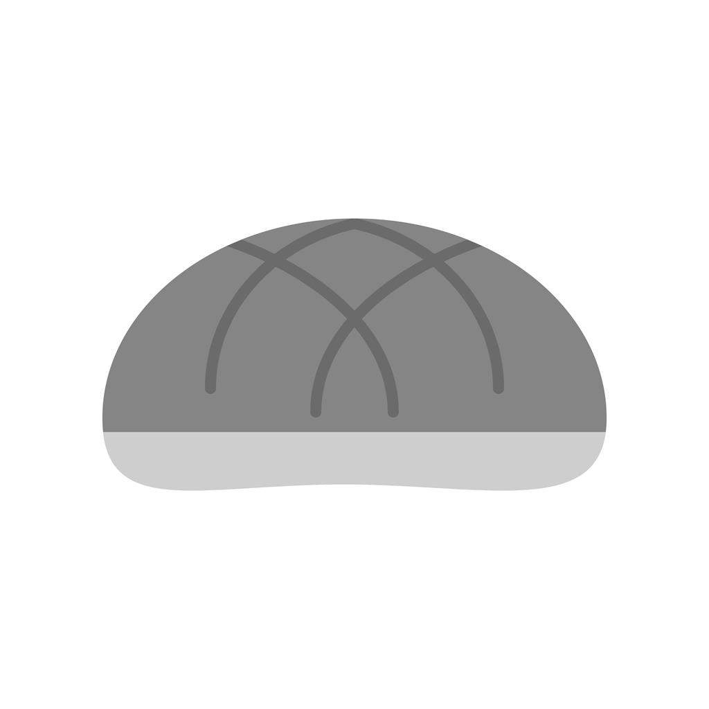 Baked Bun Greyscale Icon