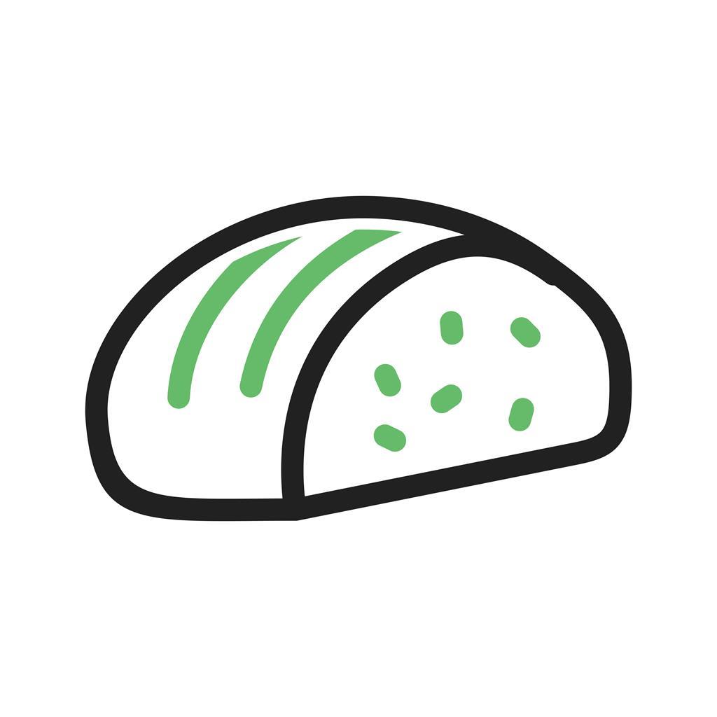 Sliced loaf of Bread Line Green Black Icon