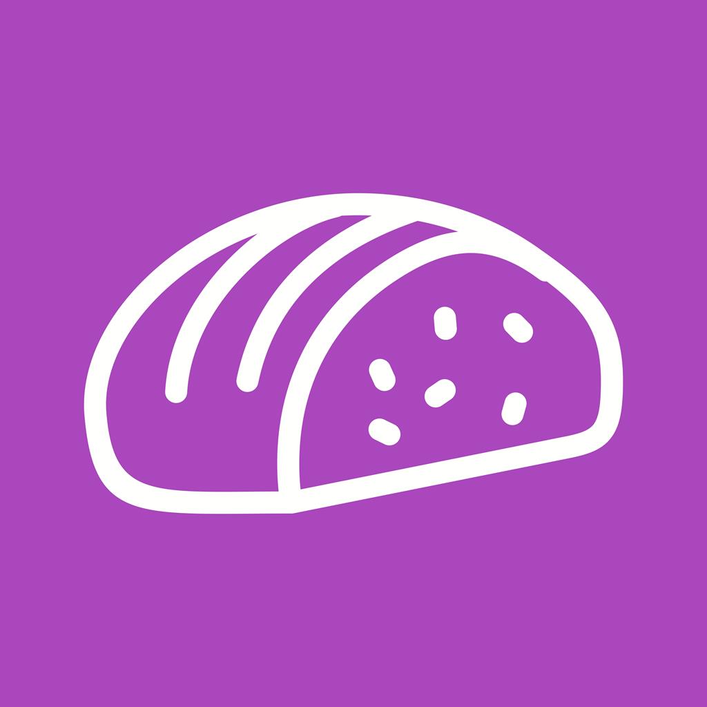 Sliced loaf of Bread Line Multicolor B/G Icon