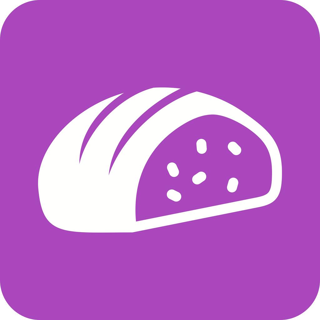 Sliced loaf of Bread Flat Round Corner Icon