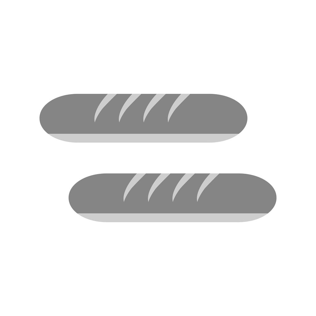 French Bread Greyscale Icon