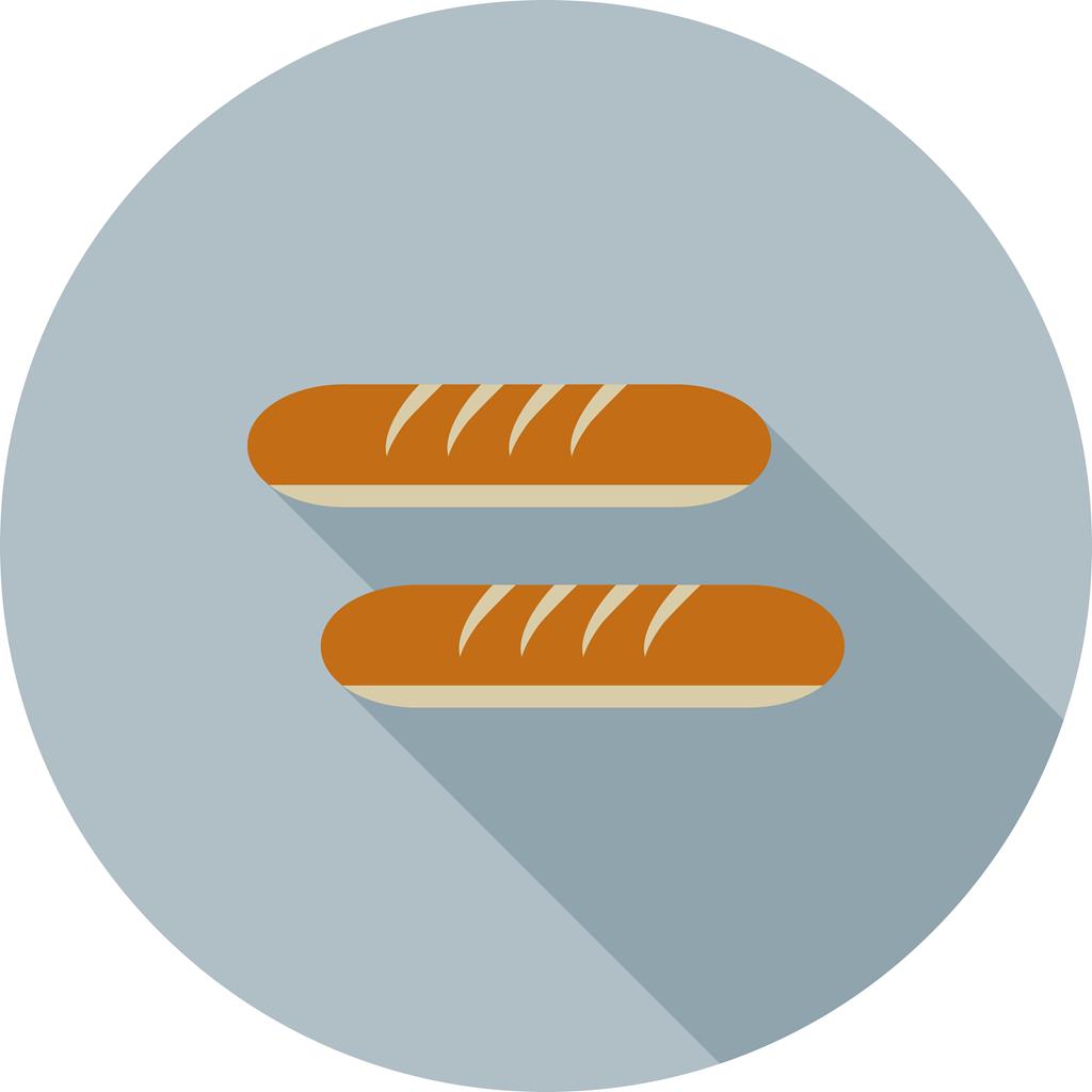 French Bread Flat Shadowed Icon