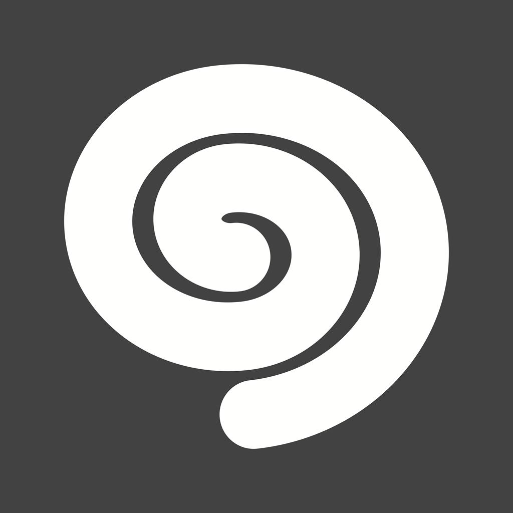 Rolled Bun Glyph Inverted Icon