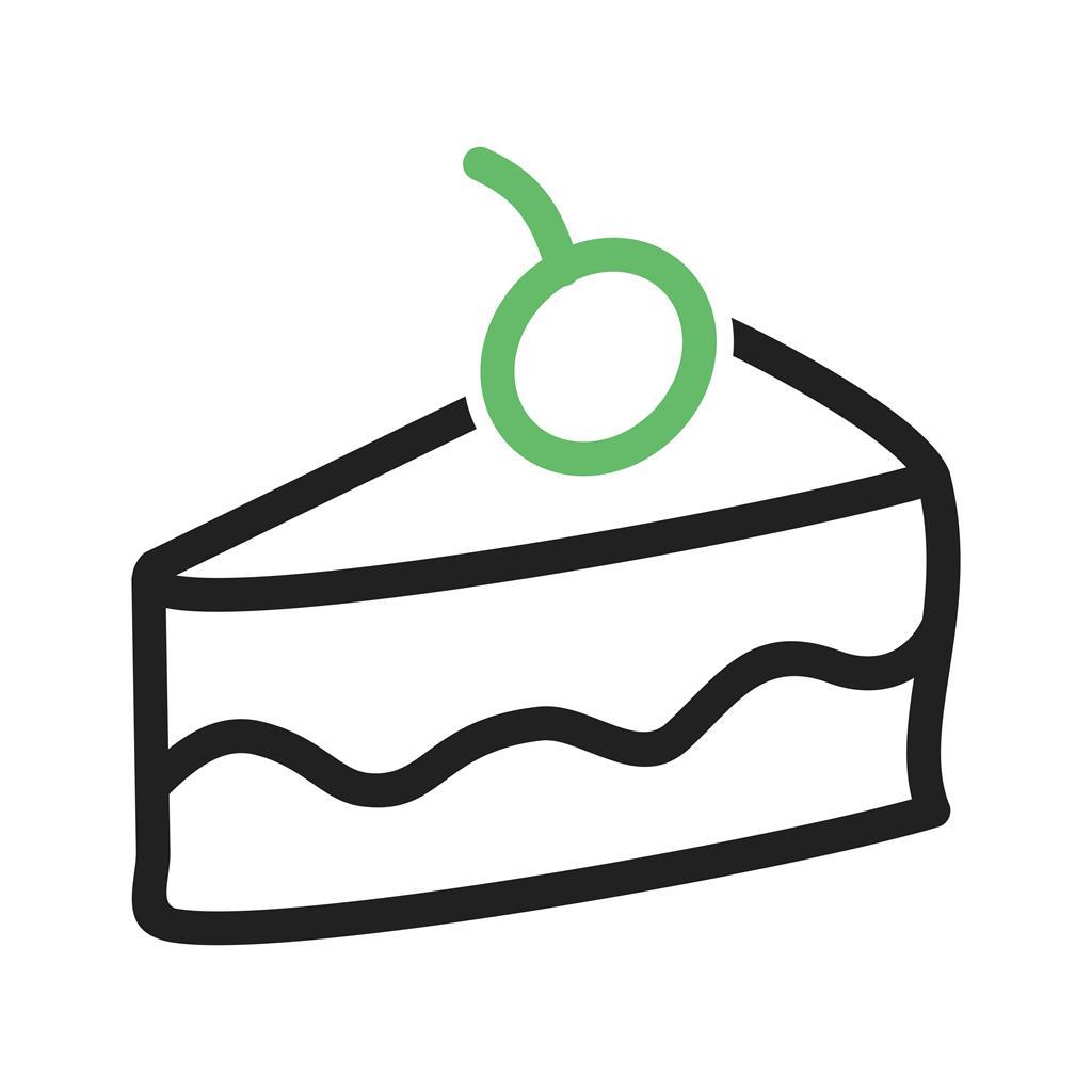Slice of Cake II Line Green Black Icon