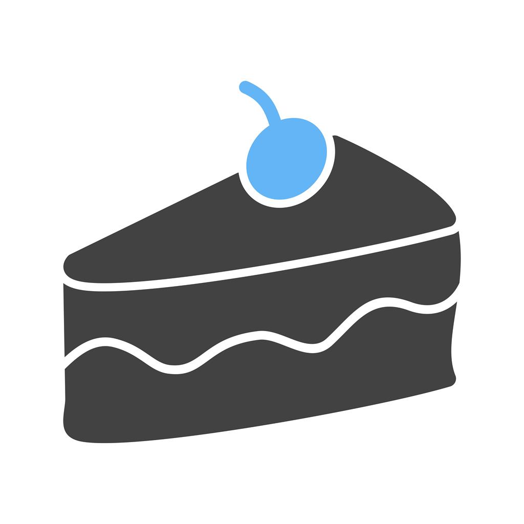 Slice of Cake II Blue Black Icon