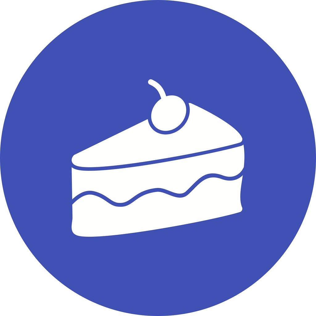 Slice of Cake II Flat Round Icon