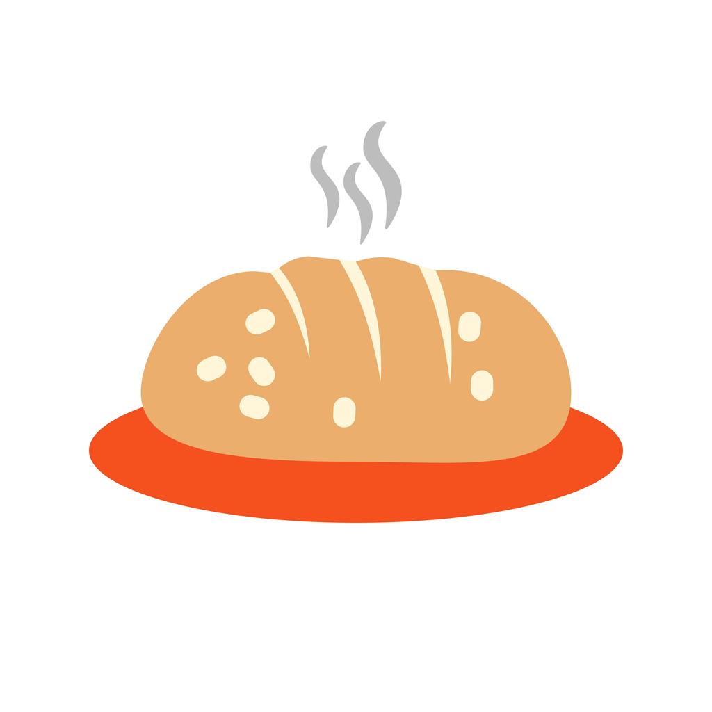 Hot Bread Flat Multicolor Icon