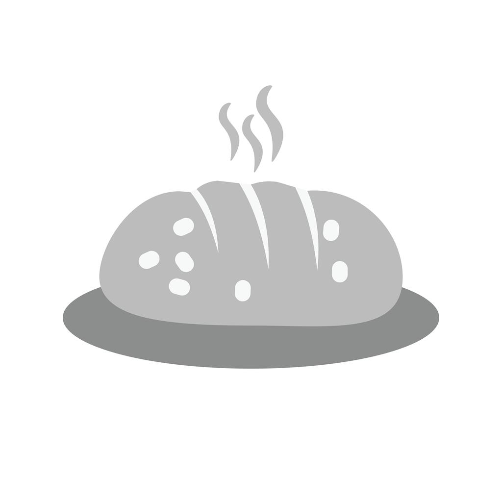 Hot Bread Greyscale Icon