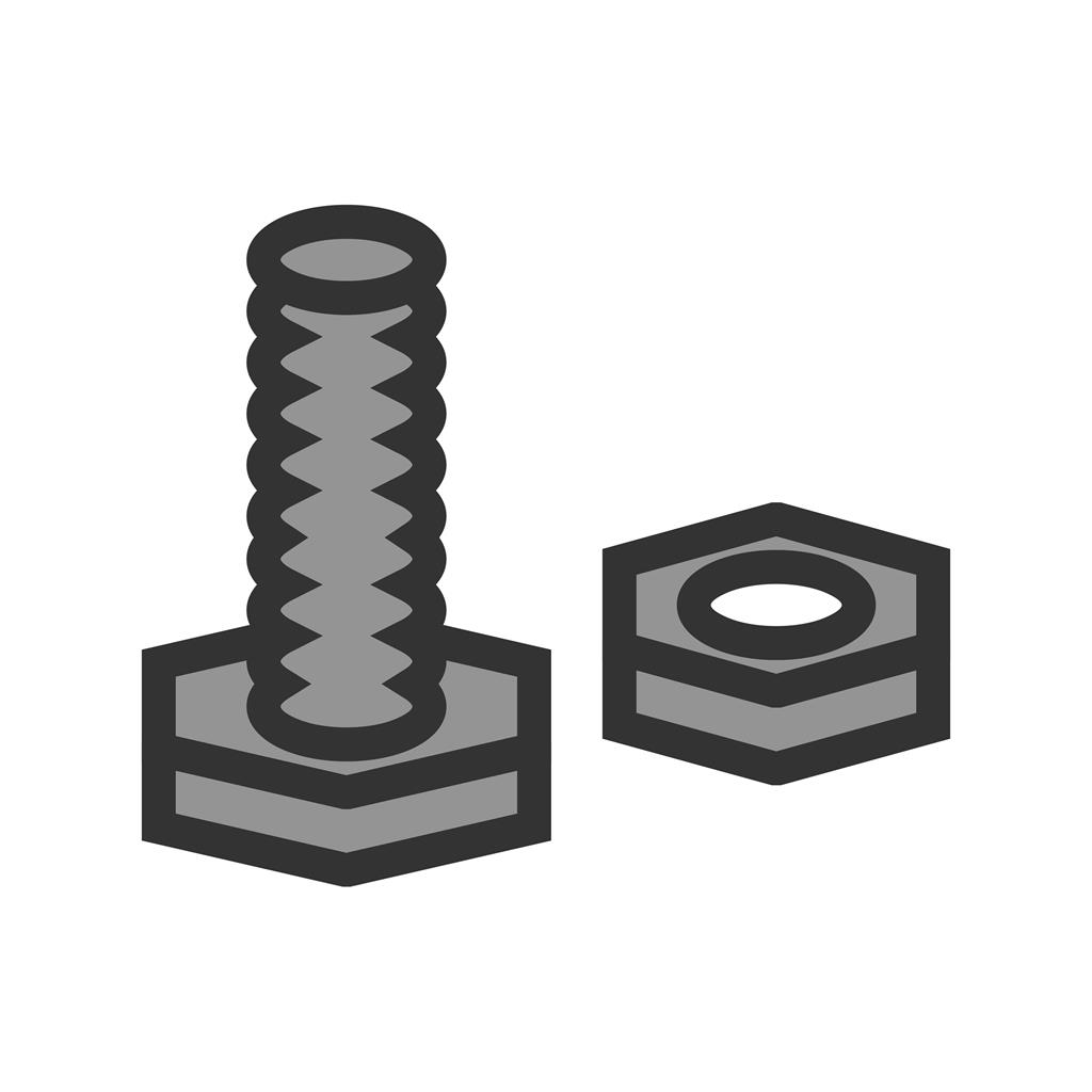 Nut and Bolt Line Filled Icon - IconBunny