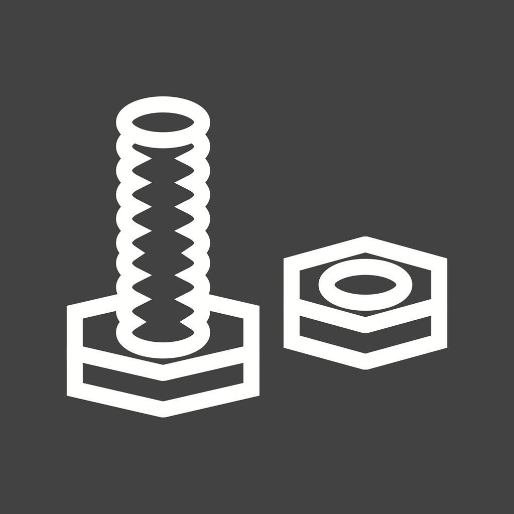 Nut and Bolt Line Inverted Icon - IconBunny