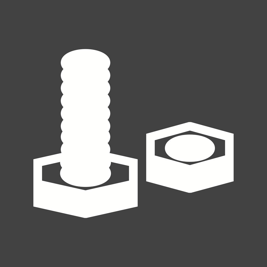 Nut and Bolt Glyph Inverted Icon - IconBunny