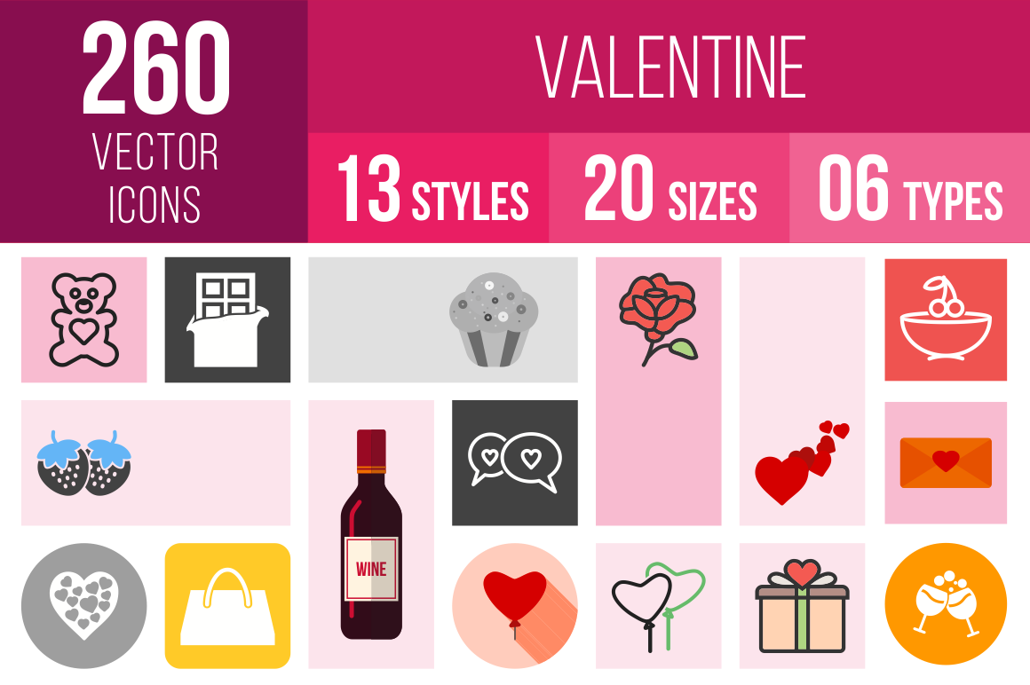 Valentine Icons Bundle - Overview - IconBunny