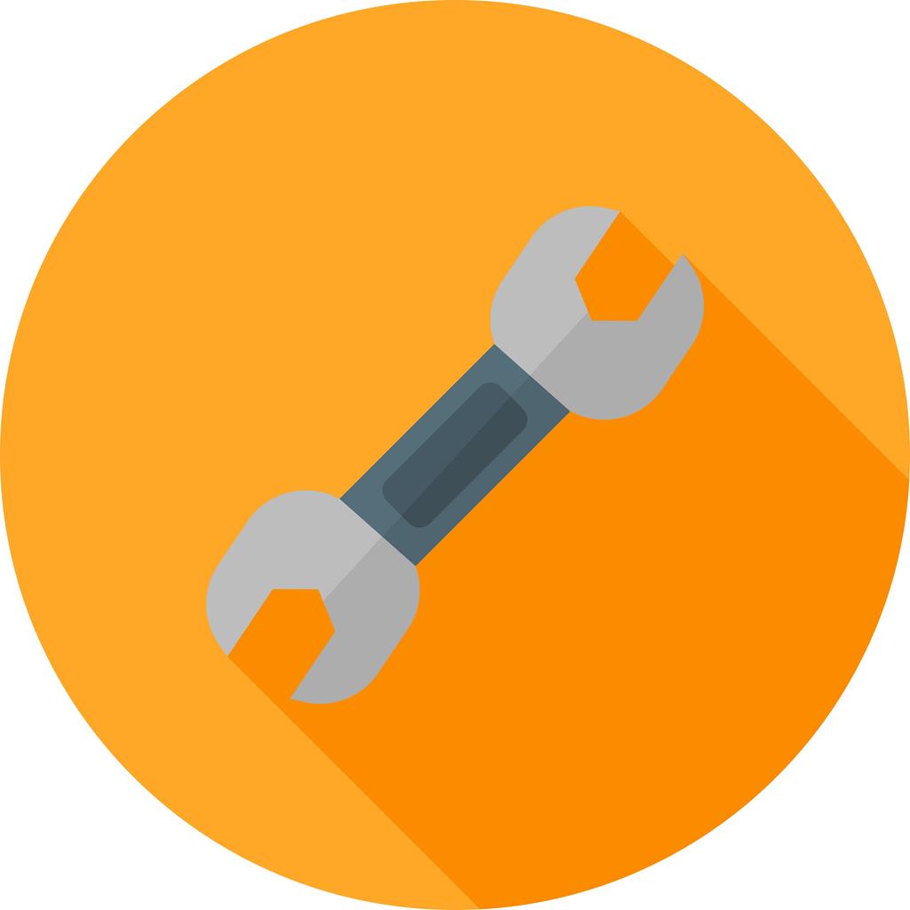 Wrench Flat Shadowed Icon - IconBunny