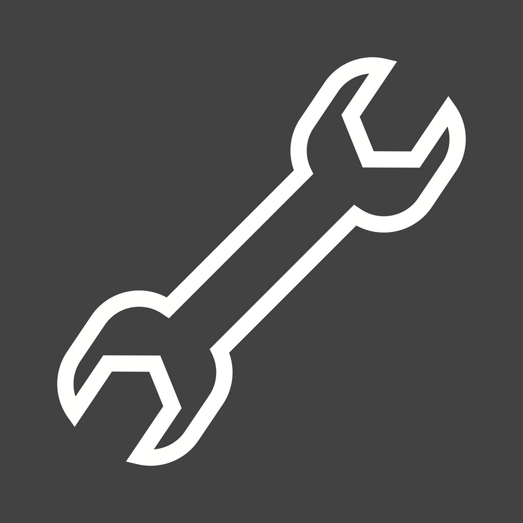 Wrench Line Inverted Icon - IconBunny