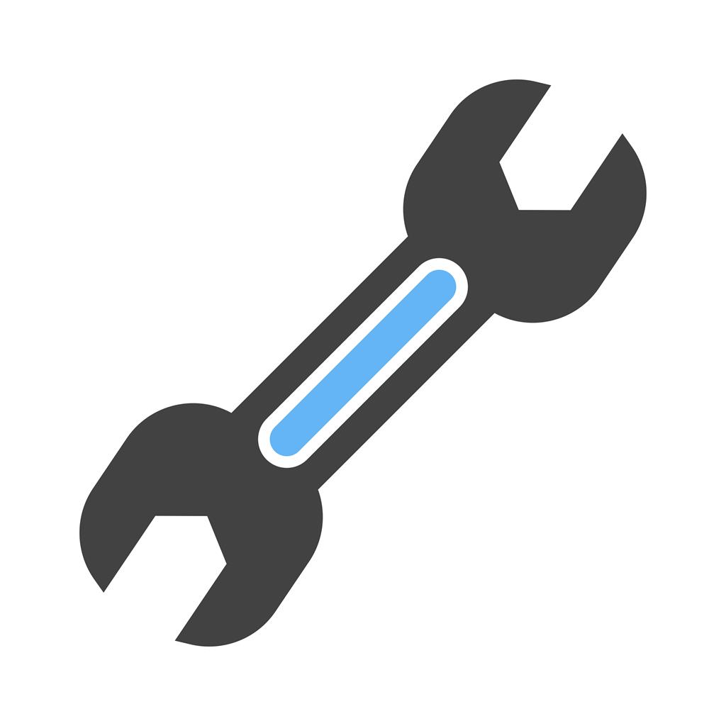Wrench Blue Black Icon - IconBunny