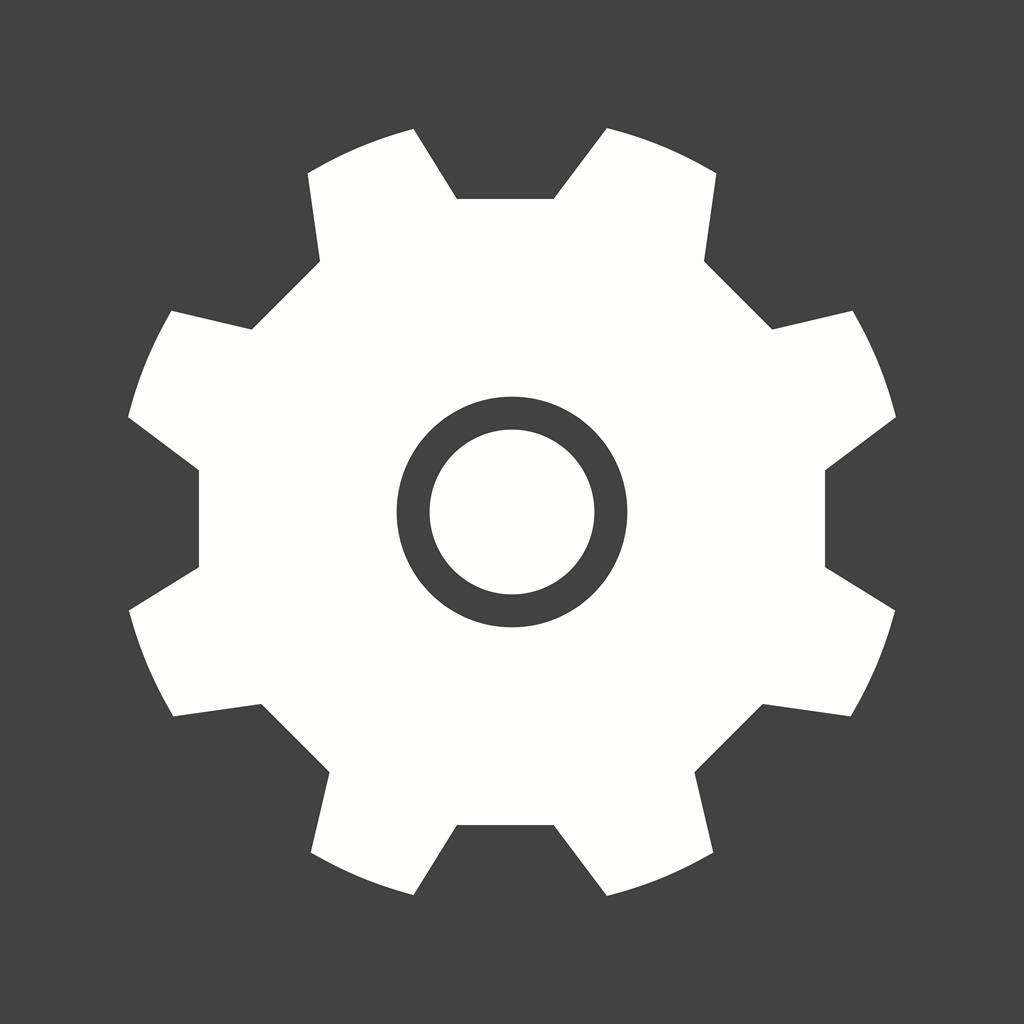 Gear Glyph Inverted Icon - IconBunny