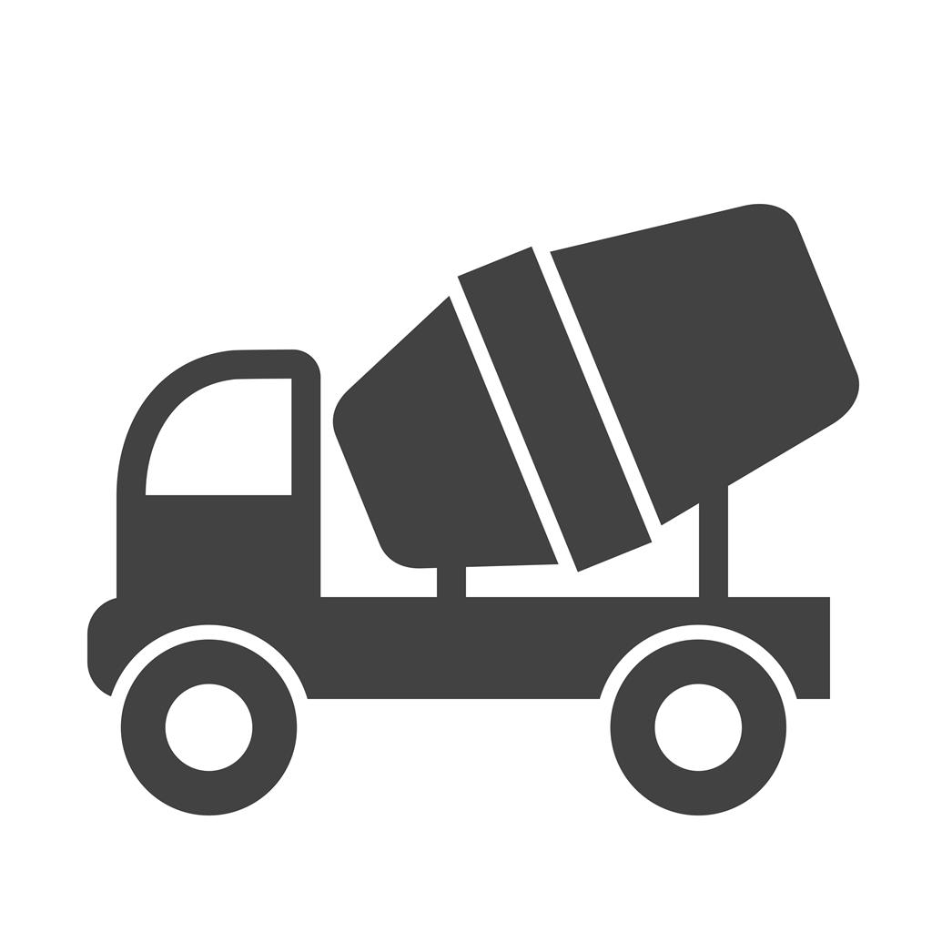 Cement Mixer Truck Glyph Icon - IconBunny