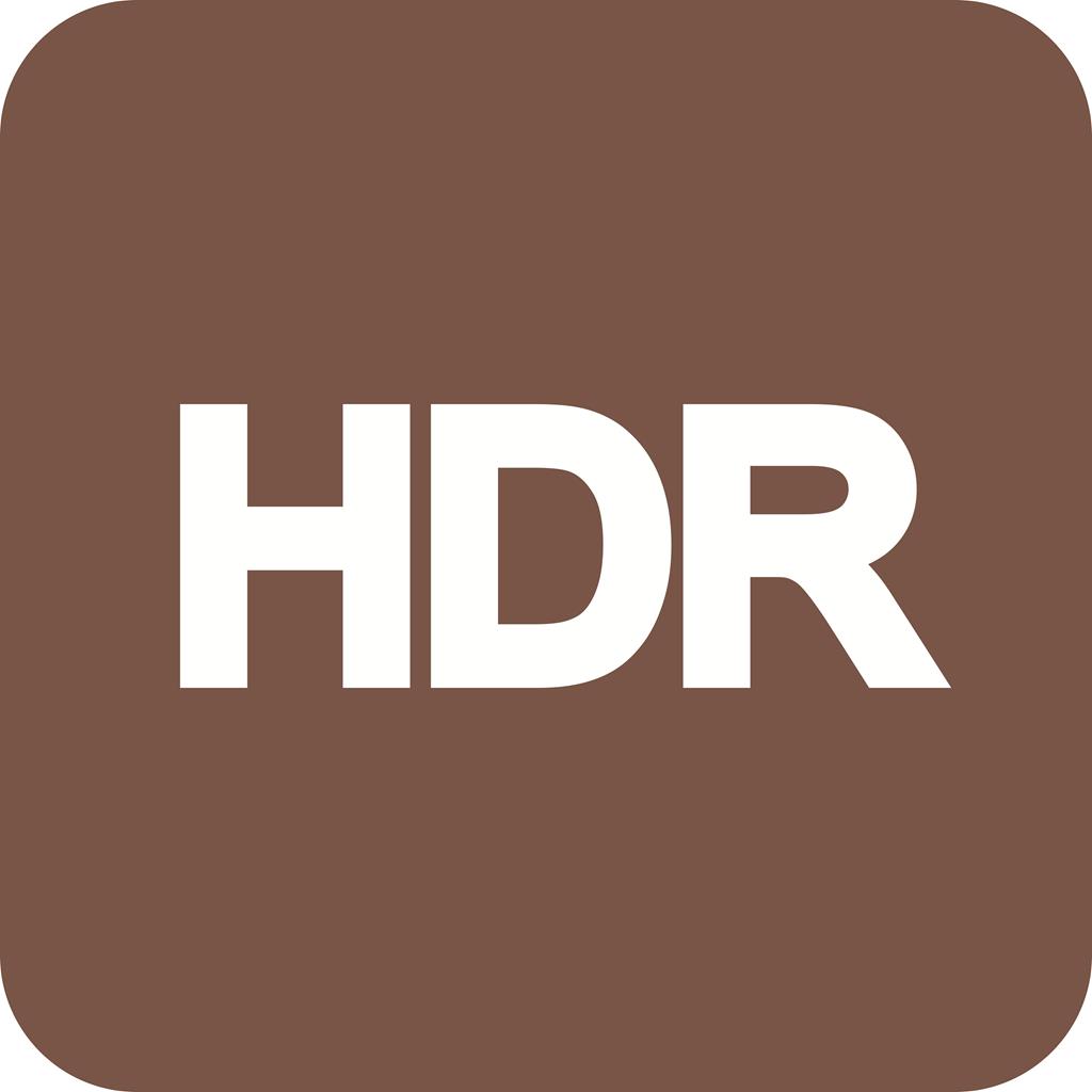 HDR On Flat Round Corner Icon