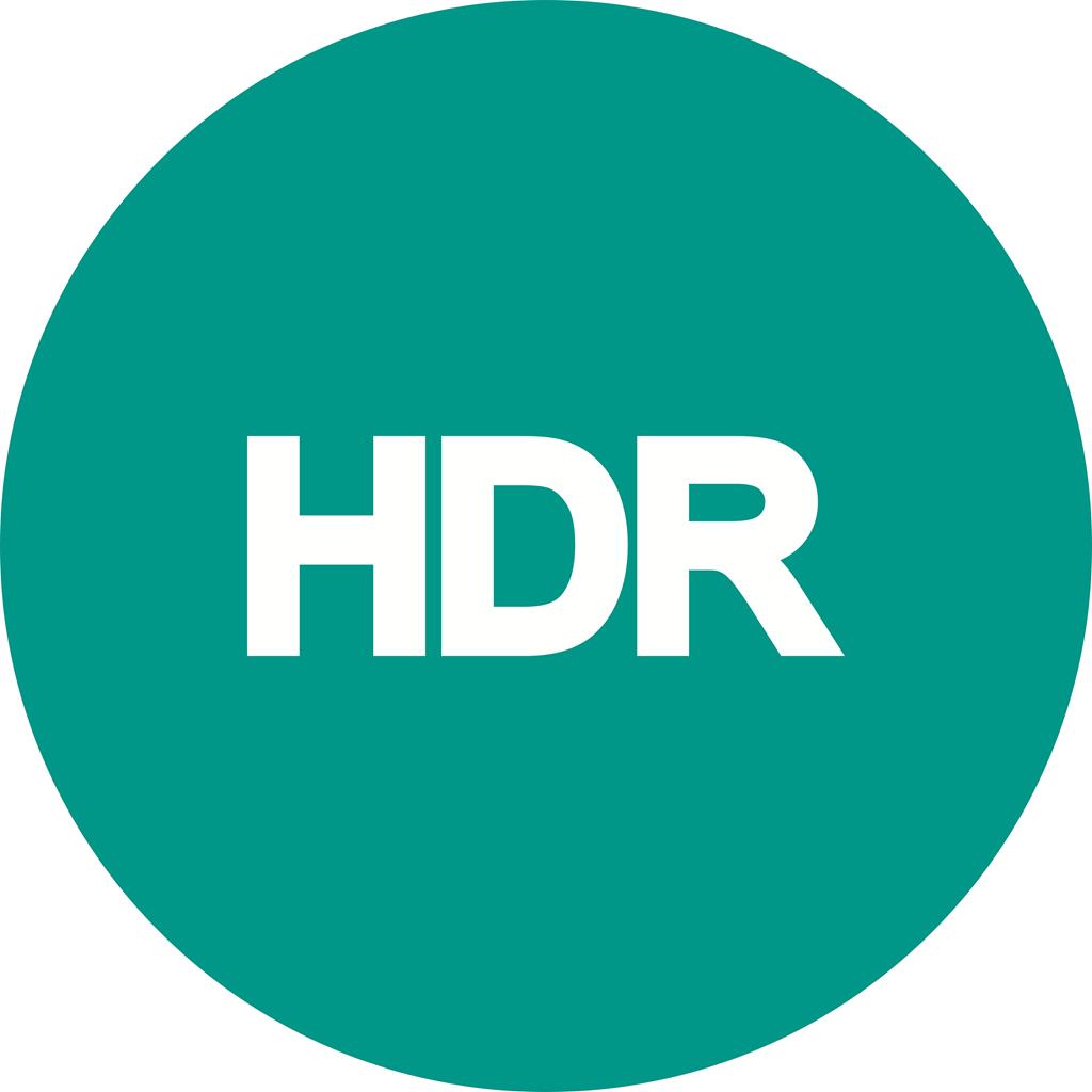 HDR On Flat Round Icon